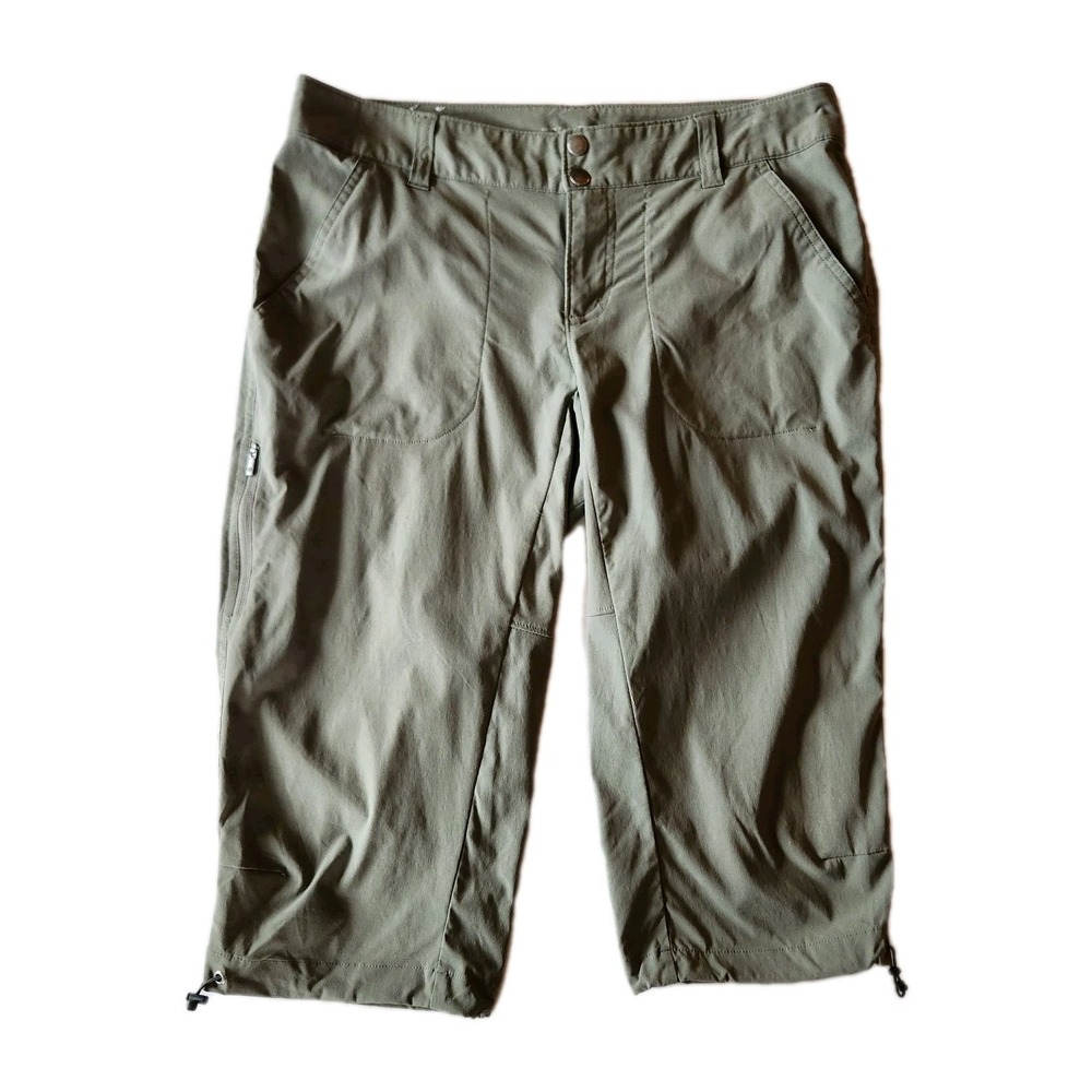 Columbia Womens Omni Shield Advanced Repellency Capris Long Shorts Sz 10 Green - Picture 2 of 16
